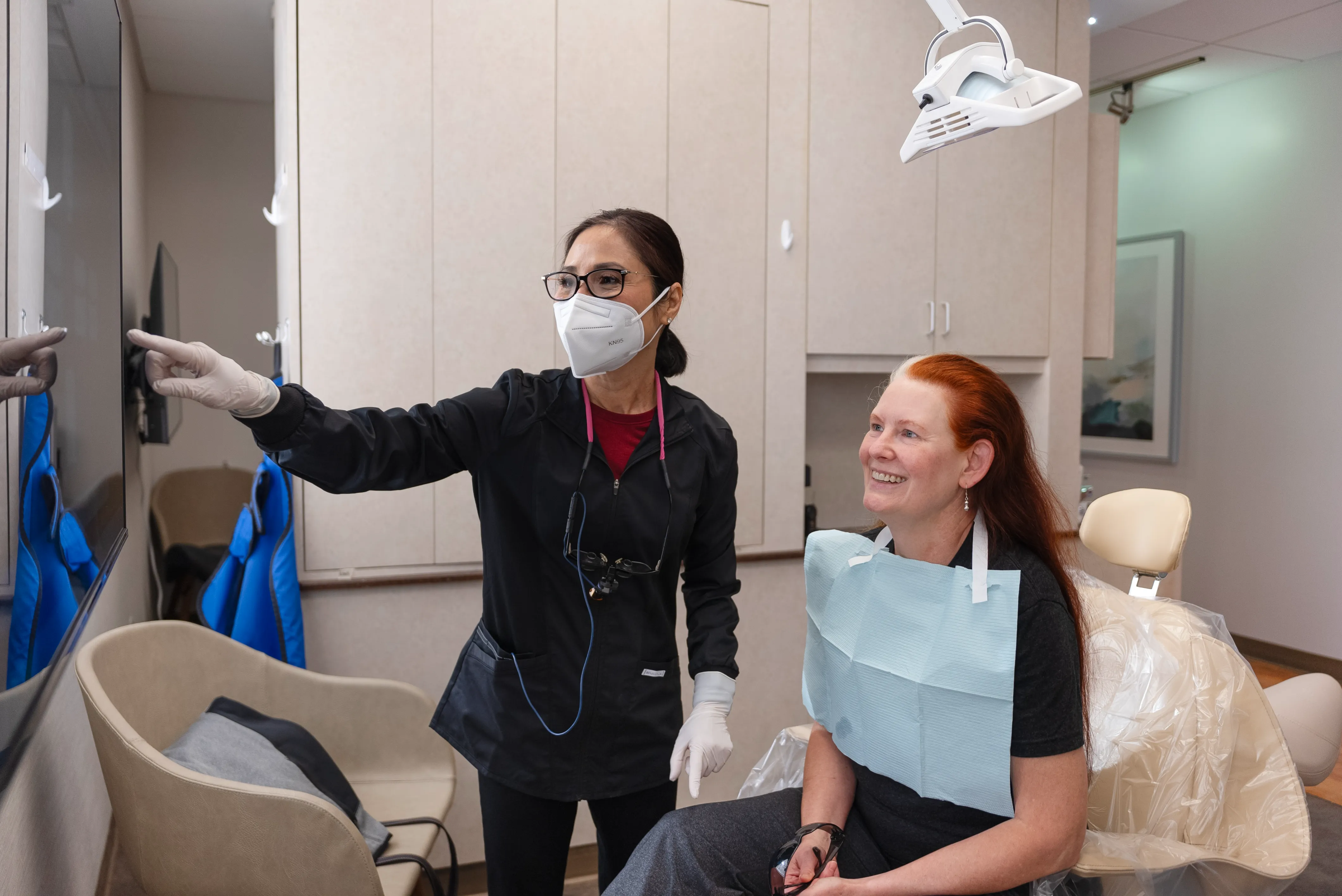 Young child smiling during first dental office visit